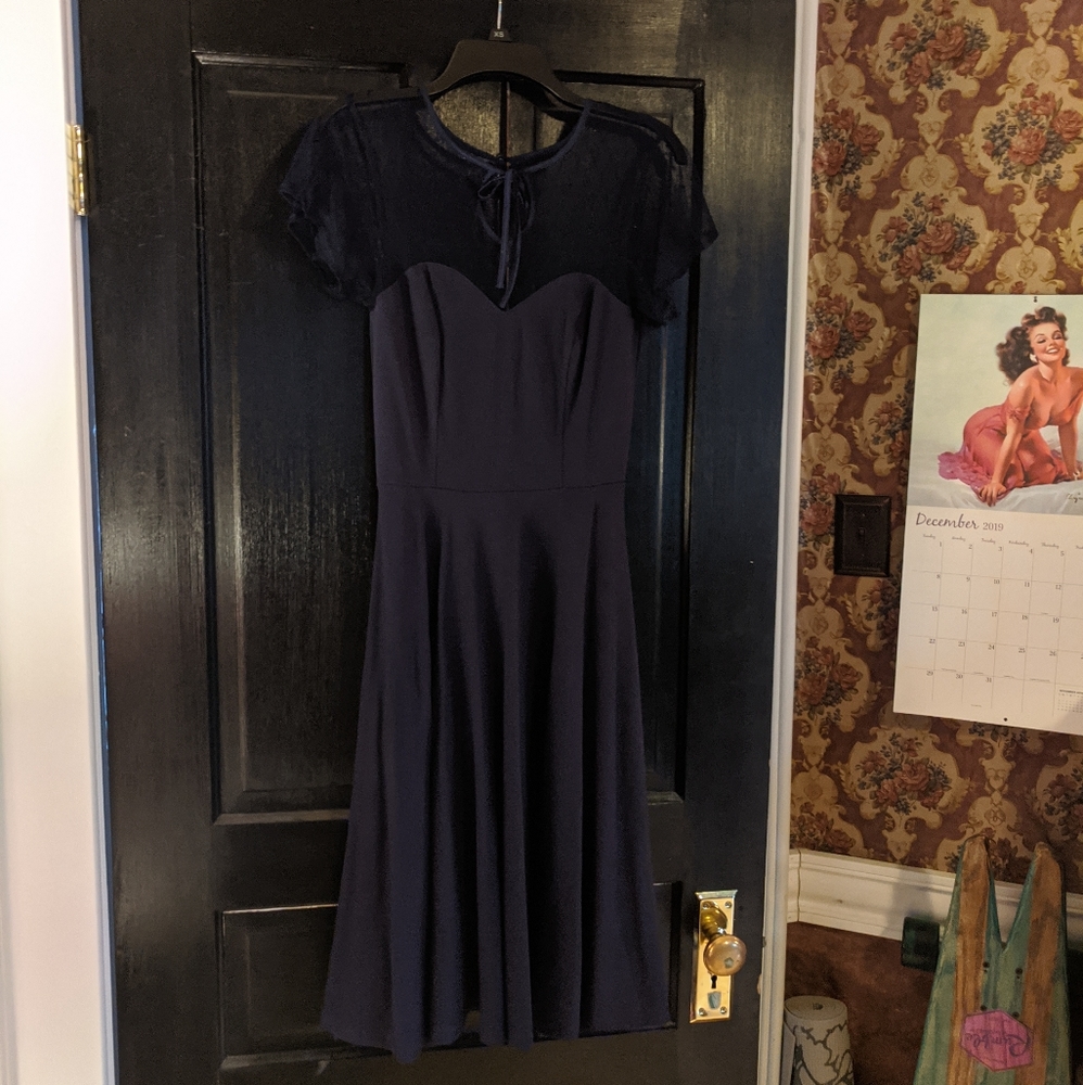 NWT Navy fit & flair dress !!BOGO 1/2 off!!